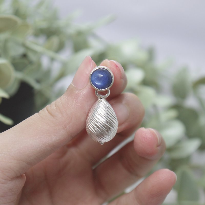 蓝晶石的眼泪-纯银项链坠饰 - 吊饰 - 宝石 蓝色