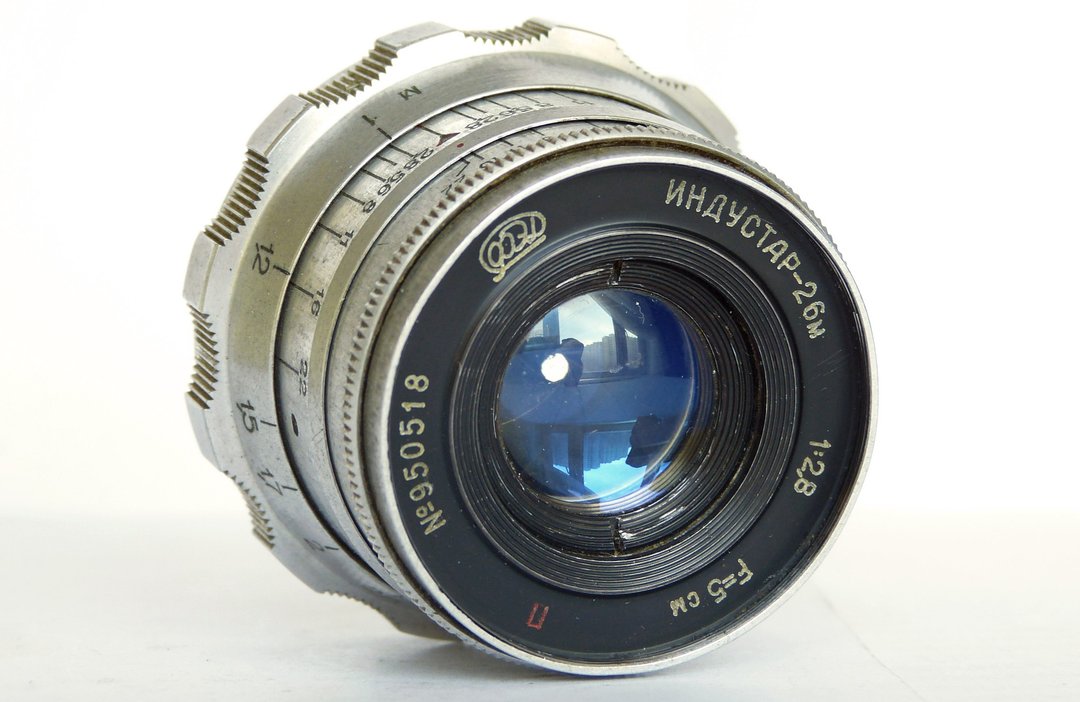 Industar-26M red P 2.8/50 silver lens for rangefinder M39 LTM mount USSR FED - 相机 - 其他材质 银色
