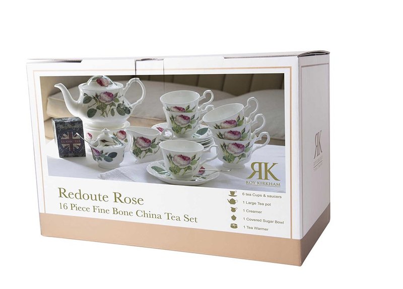英国 Roy kirkham 浪漫浅玫瑰系列 - 午茶16件礼组 - 茶具/茶杯 - 瓷 