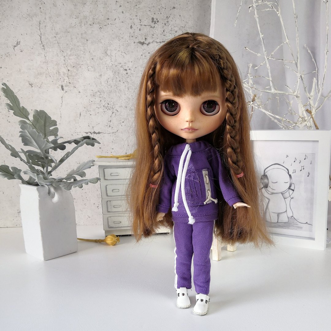 Blythe doll outfit, Doll clothes, tracksuit fashion - 玩偶/公仔 - 棉．麻 