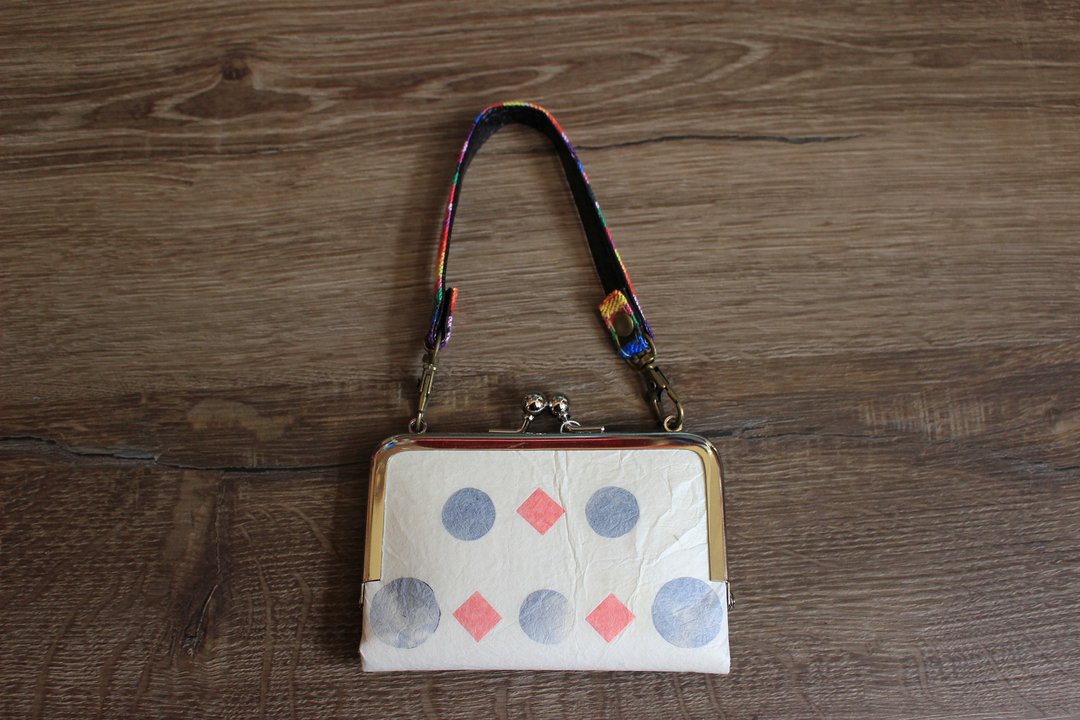 Blue and Pink Japanese paper Business Card Holder Card case Pass case - 证件套/卡套 - 纸 白色