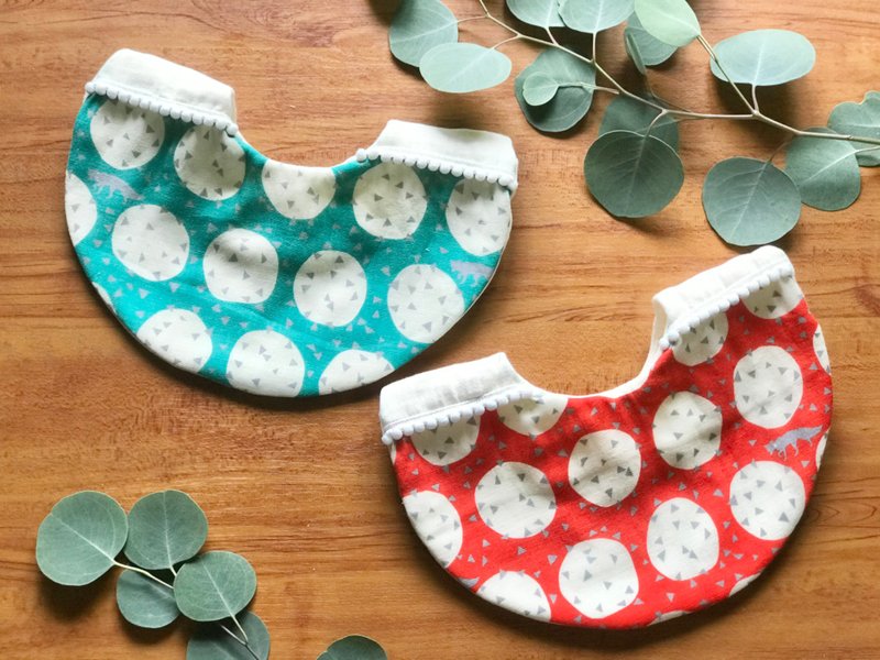 古家悦子二重纱圆型八重纱围兜 - 围嘴/口水巾 - 棉．麻 