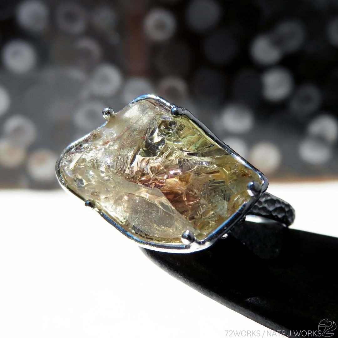 奥勒冈日长石戒指 / Rough Oregon Sunstone Ring - 戒指 - 宝石 红色