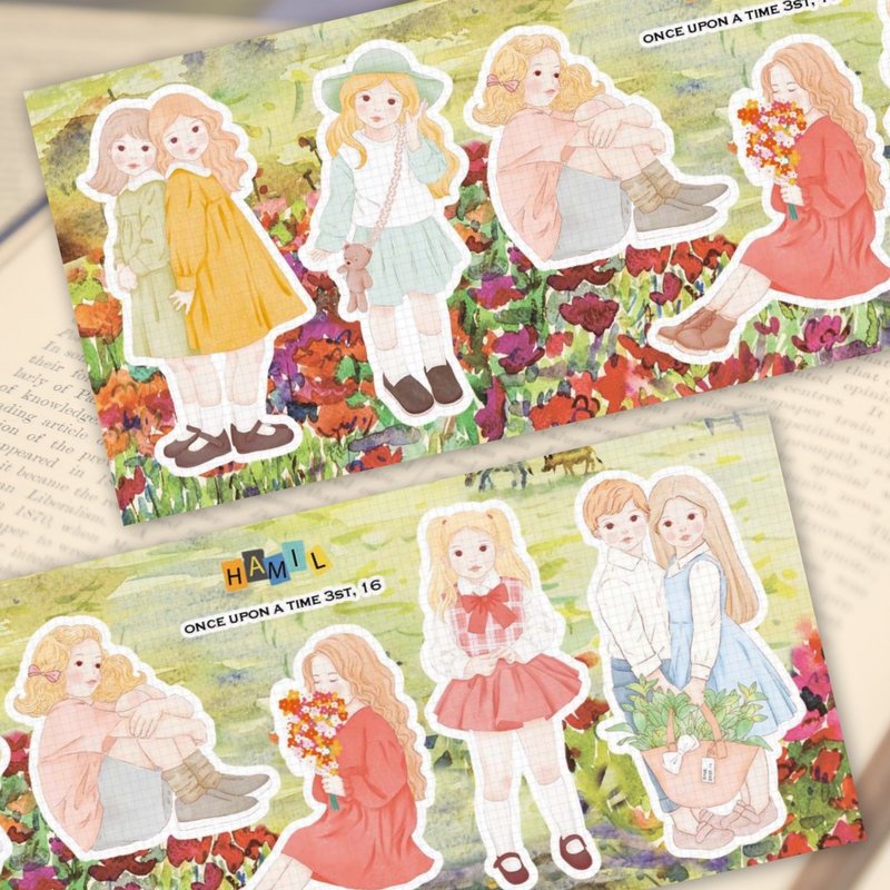 once upon a time 3 ver16 (hamil) 复古女孩人物贴纸 - 贴纸 - 纸 多色