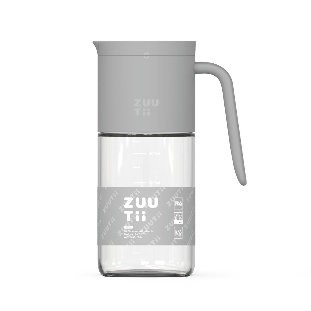 Zuutii 附手柄自动开合盖玻璃油壶 - 浅灰色 (550ml) - 调味罐/酱料瓶 - 其他材质 