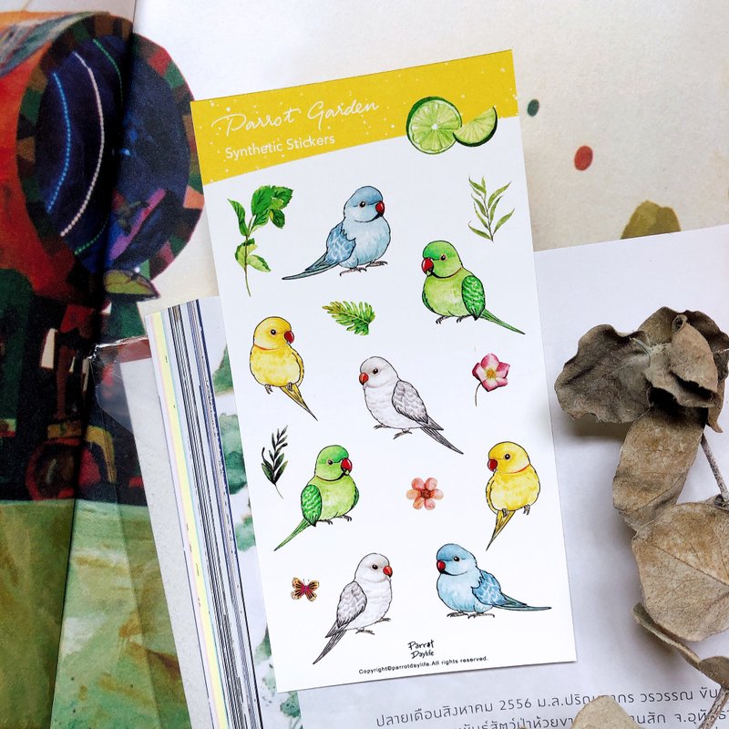 手帐贴纸 / 月轮鹦鹉手帐贴纸 - 贴纸 - 纸 