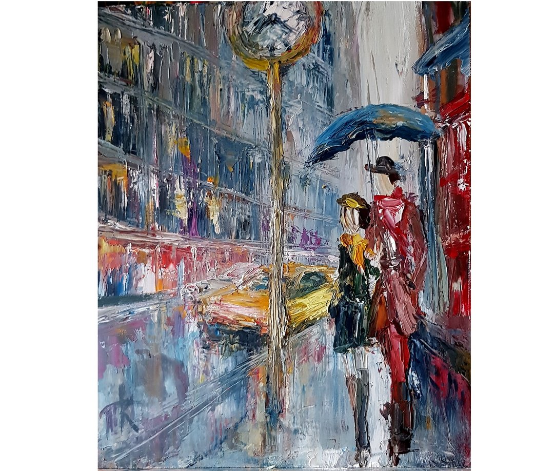 纽约绘画城市景观原创艺术厚涂油画城市艺术品 - 海报/装饰画/版画 - 其他材质 灰色