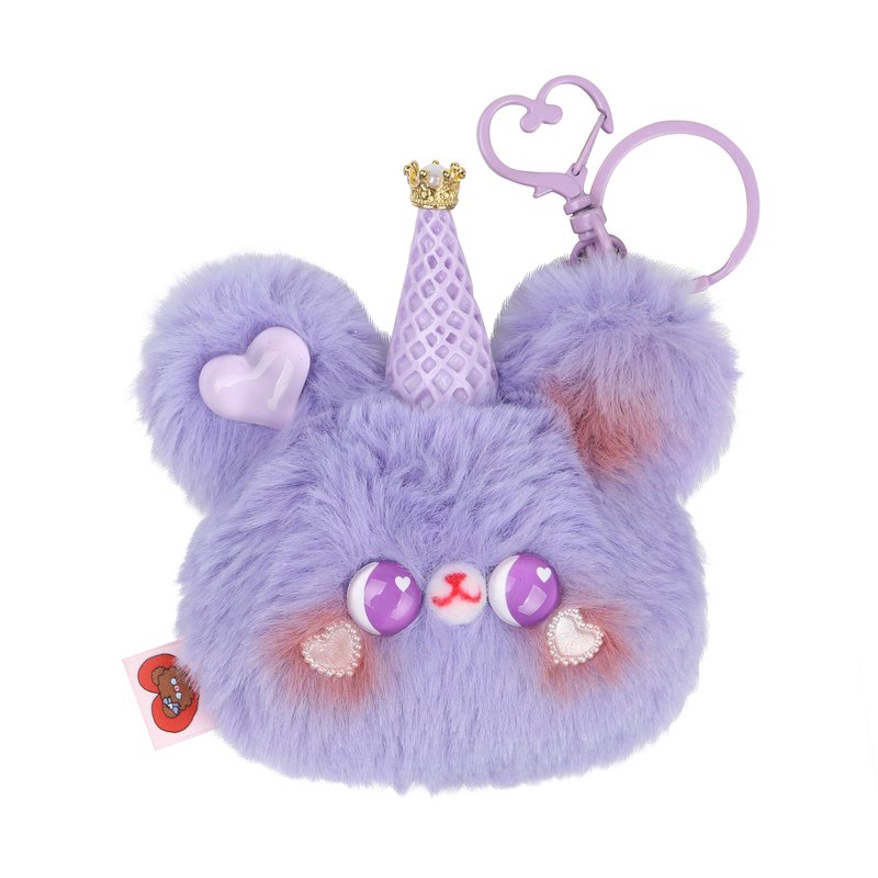 手工制作的熊王 - 玩偶/公仔 - 棉．麻 紫色