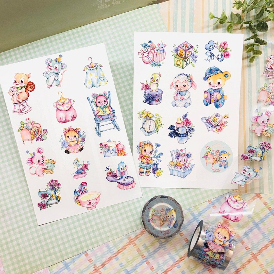 4CM水彩PET白墨纸胶带(5米) - Little Adorables ~ Lovely Home ~ - 纸胶带 - 塑料 多色