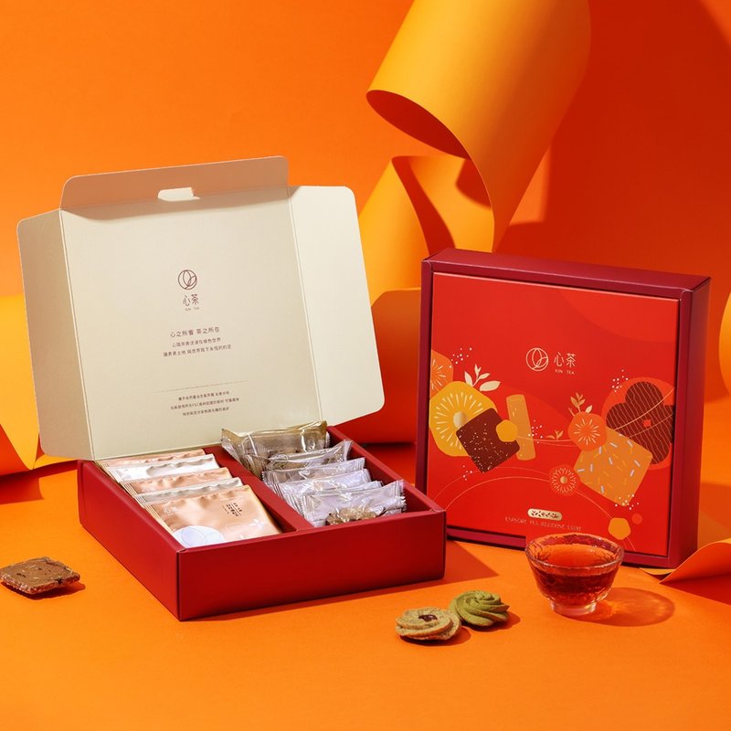 茶点礼盒 | 茶饼 x 茶包 11 入 铁观音蛋卷&金萱曲奇&红玉茶饼 - 手工饼干 - 新鲜食材 多色