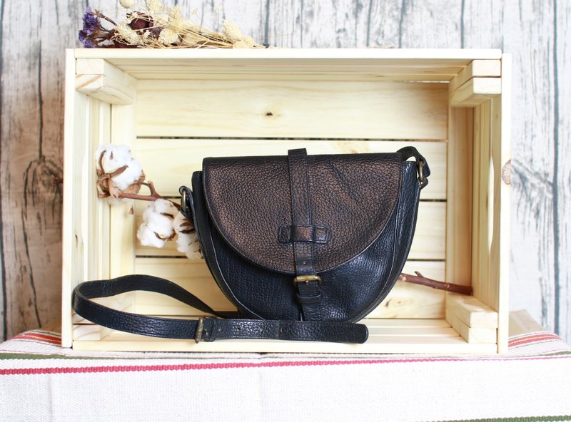 Back to Green:: RALPH LAUREN牛皮马鞍包 //vintage Bag (B-19) - 侧背包/斜挎包 - 真皮 