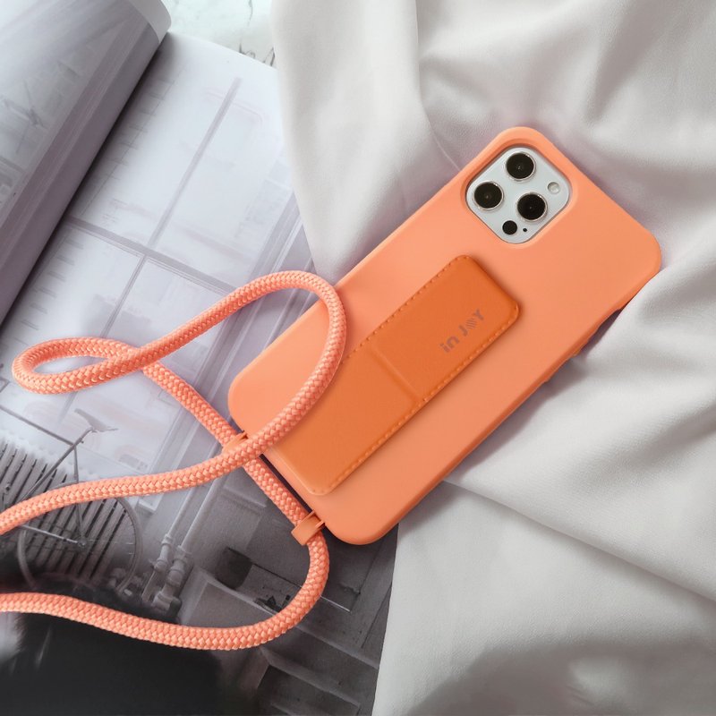 iPhone 14/13/13Pro/SE3 可拆式 Urban Basic 晨光橘 背绳防摔壳 - 手机壳/手机套 - 塑料 橘色