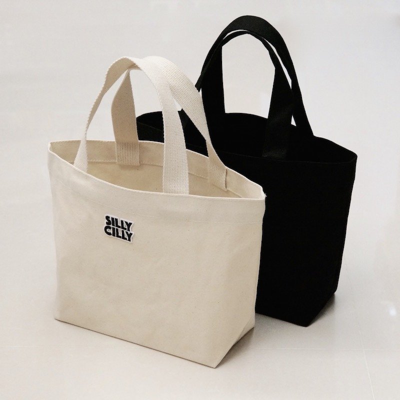 SillyCilly犀利希莉 空白/黑 LOGO 帆布手提袋 轻巧/便利环保 - 手提包/手提袋 - 其他材质 黑色