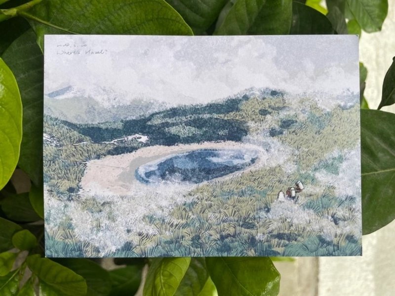 鸭宝 Where's Hazel_台湾山岳系列插画明信片 - 卡片/明信片 - 纸 绿色