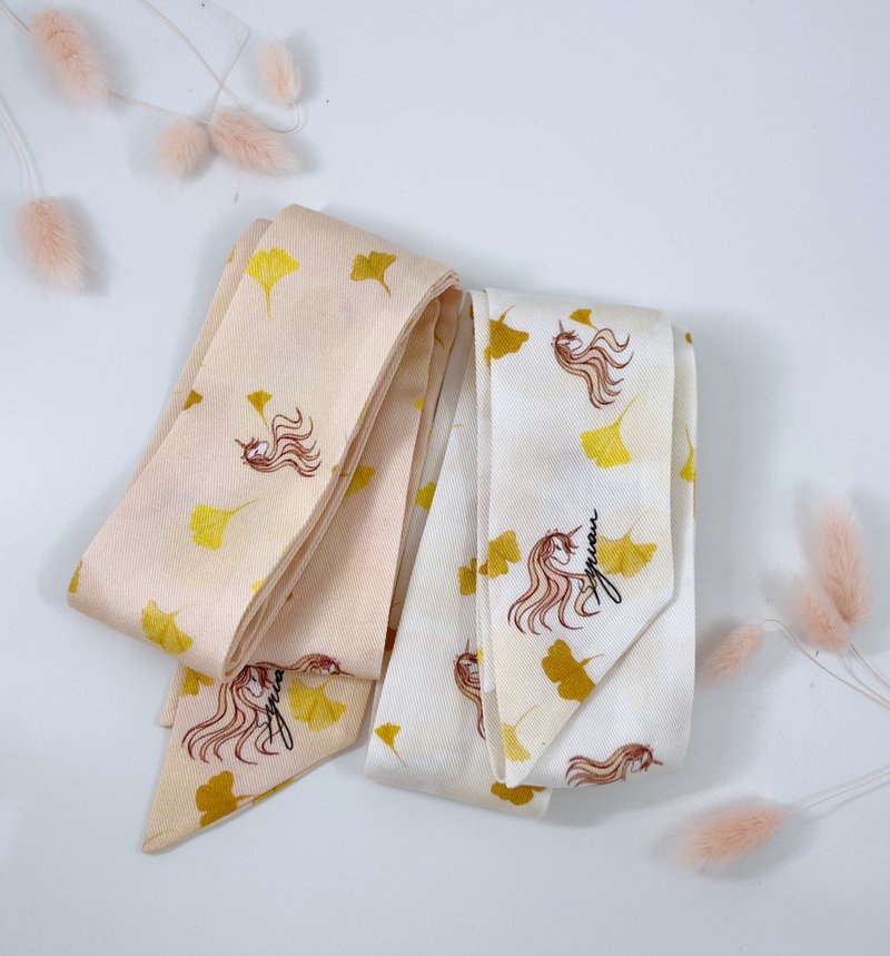 圣诞礼物 秋之杏独角兽 长条丝巾 - 丝巾 - 其他人造纤维 橘色