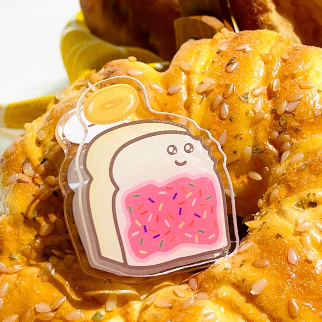 温心吐司 Tasty Toastys 甜甜圈洒牛奶吐司 压克力夹子 - 其他 - 压克力 粉红色
