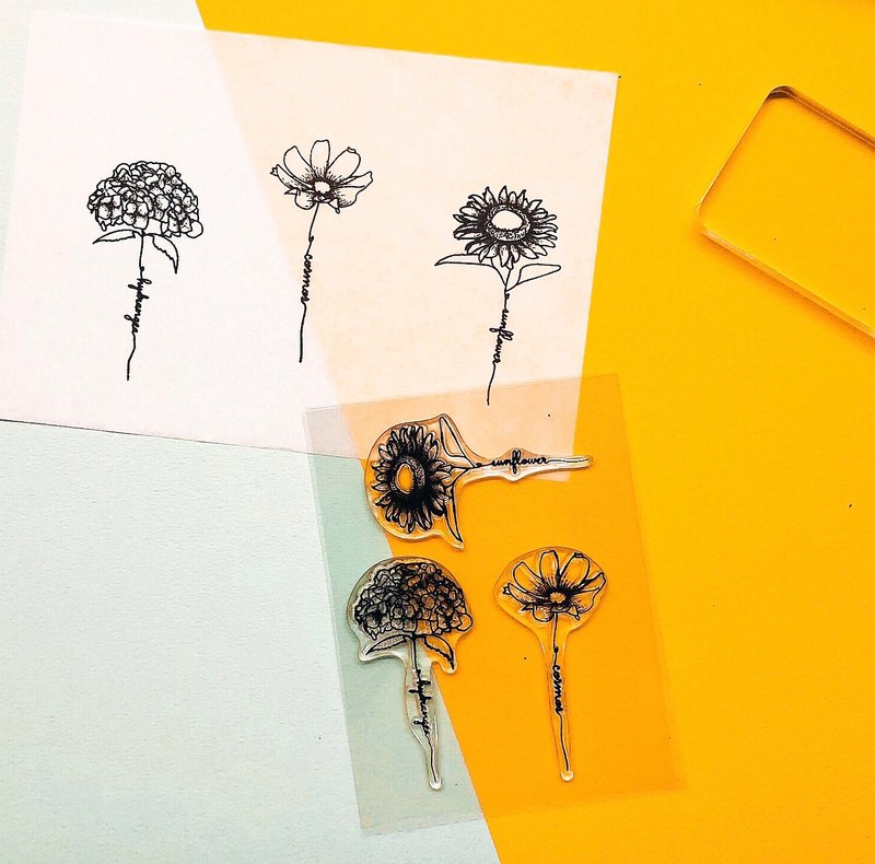 花卉 / 水晶印章-赠压克力板 NO1 - 印章/印台 - 塑料 透明