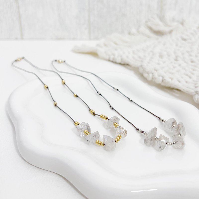 【不规则白水晶原矿项链】金 / 银 - 项链 - 水晶 白色