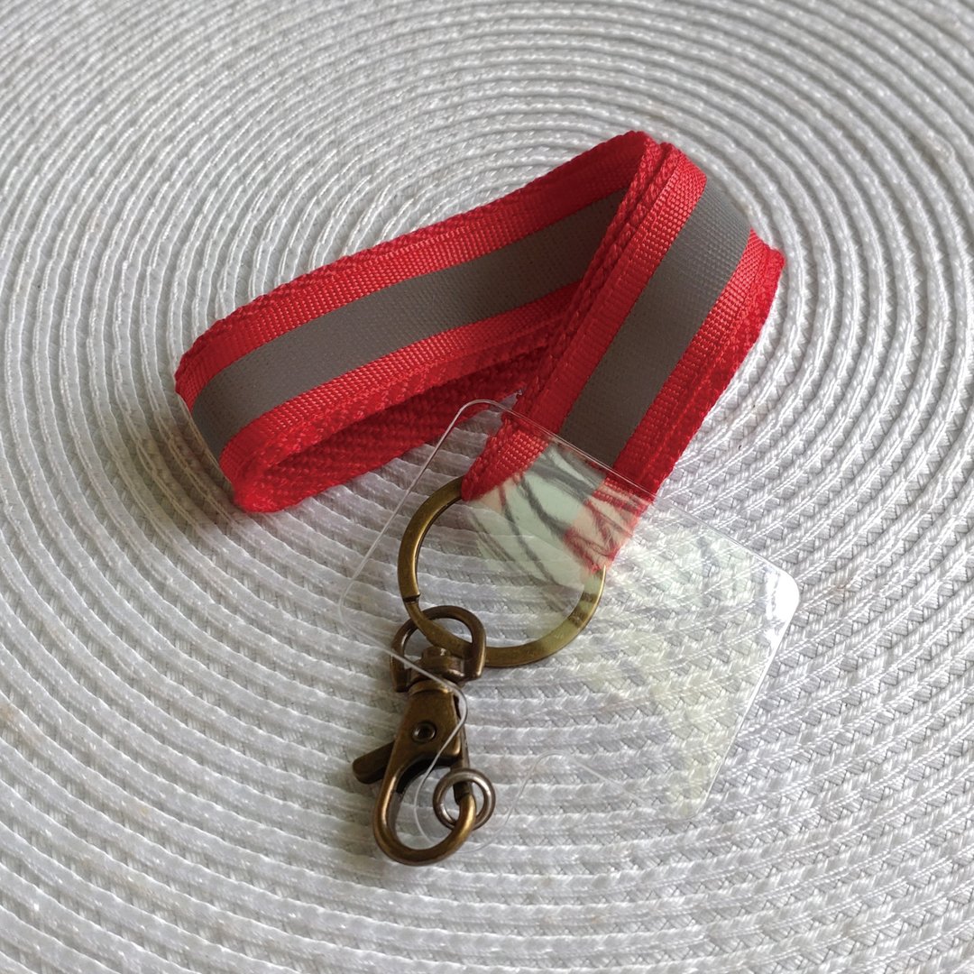 Lovely运动风、存在感、双层【夜间反光手机挂绳、红色】钥匙圈 - 挂绳/吊绳 - 棉 红色