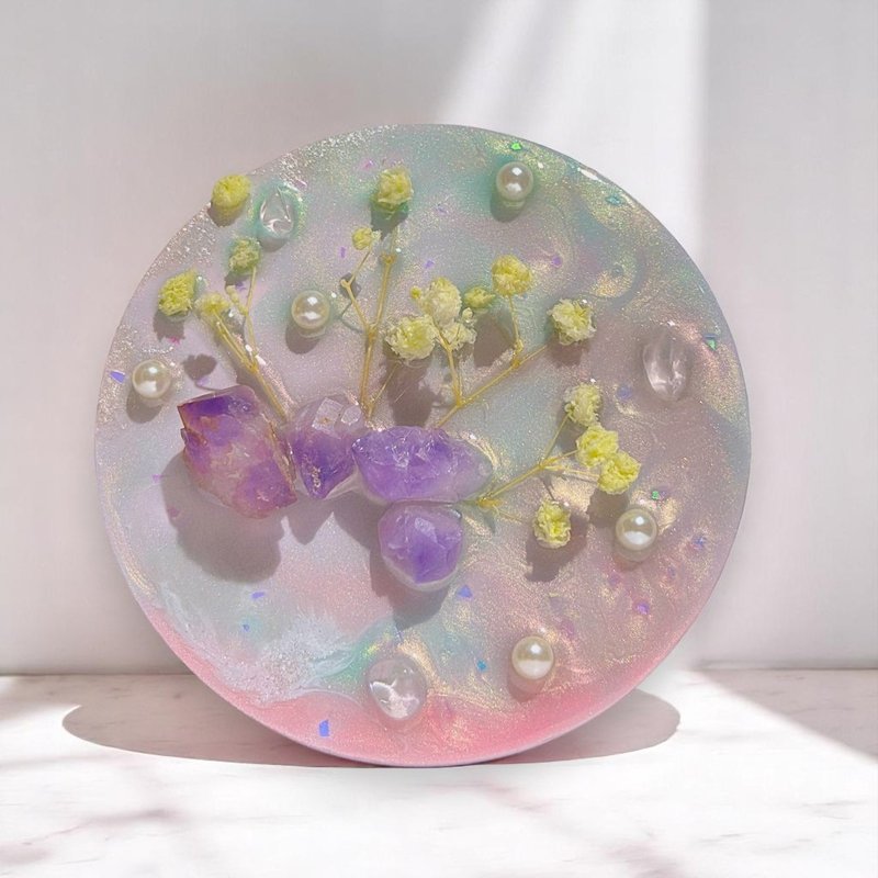 光之花园 水晶花植能量晶盘 招桃花水晶 - 摆饰 - 水晶 粉红色