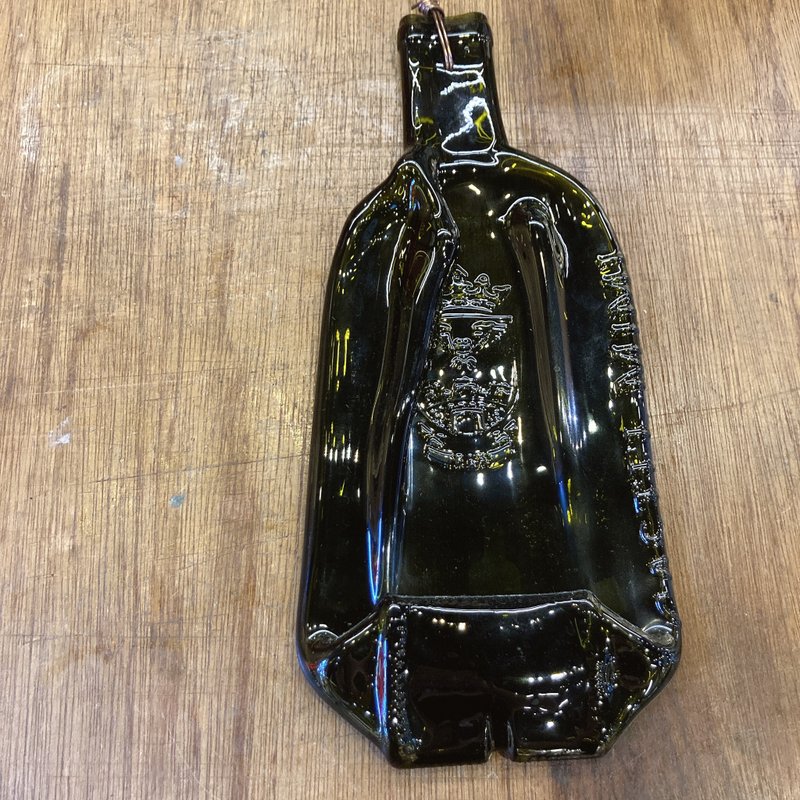 手工烧制不规则压扁酒瓶吊饰 壁挂布置装饰挂件 - 吊饰 - 玻璃 
