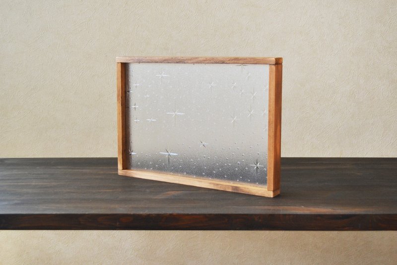 0310mito 日本桧木与复古玻璃咖啡托盘星形图案 - 其他家具 - 玻璃 咖啡色