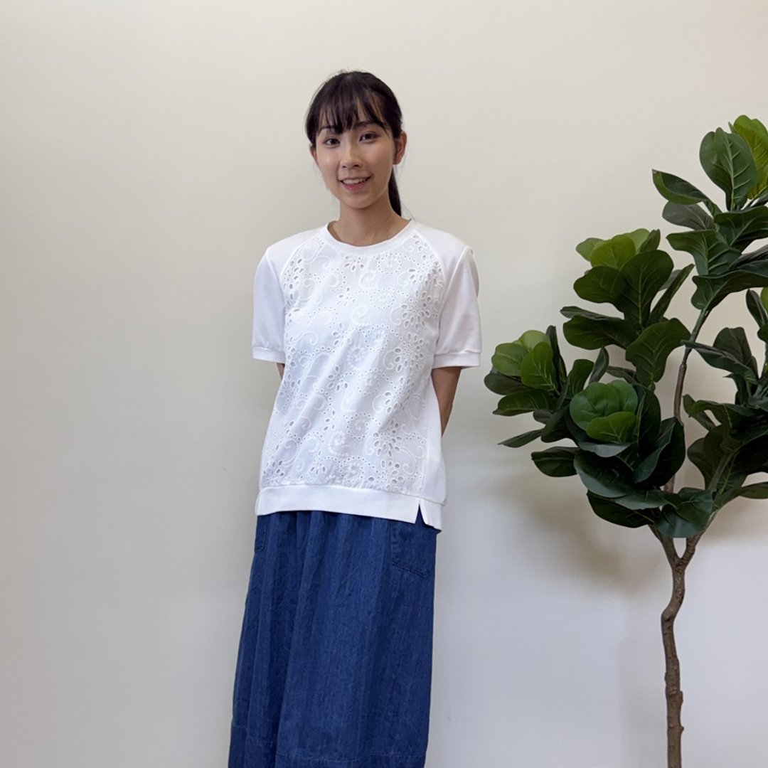 花语刺绣蕾丝设计上衣 - 女装上衣 - 其他材质 