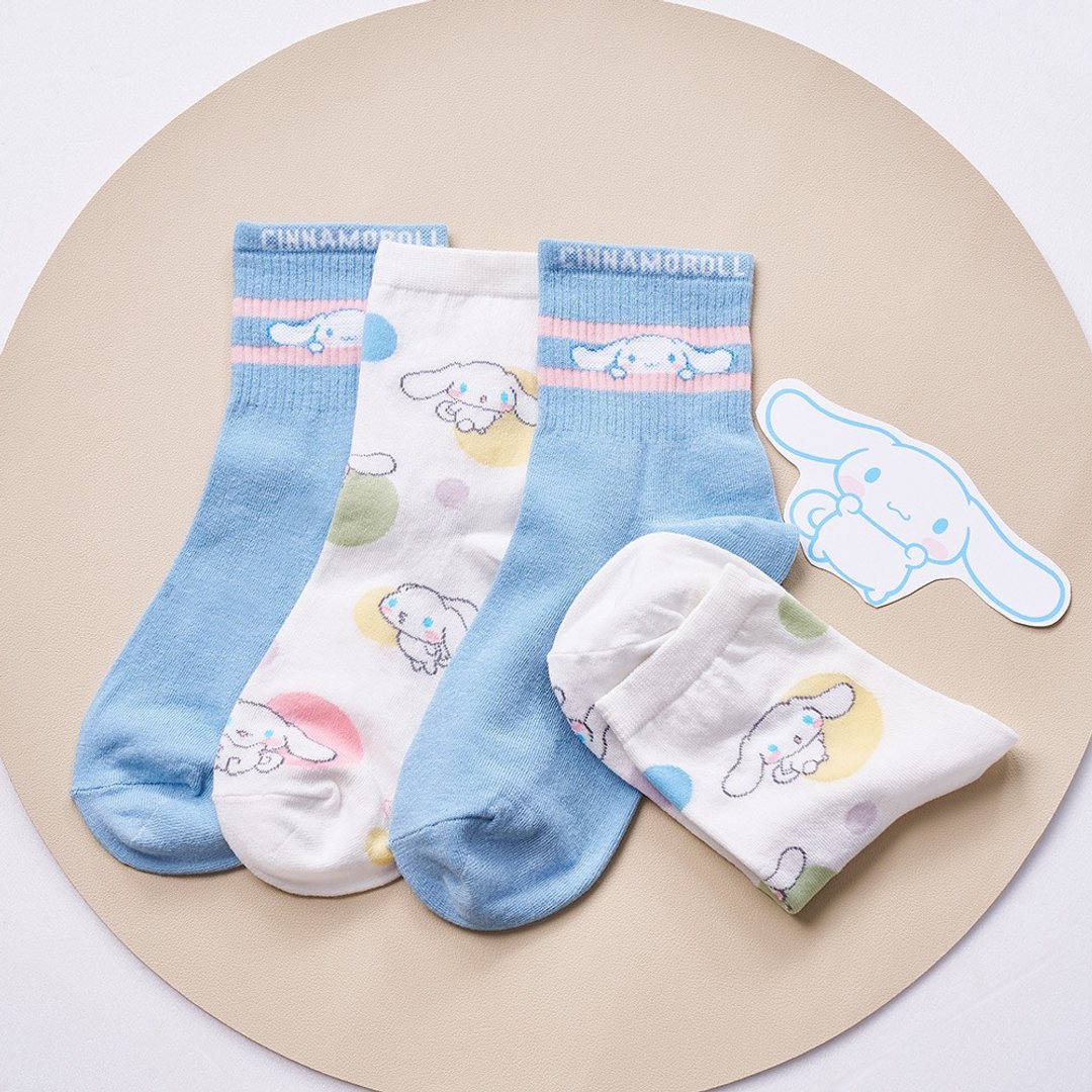 【ONEDER旺达】三丽鸥大耳狗中筒罗纹袜 Cinnamoroll 喜拿长袜 - 袜子 - 其他材质 