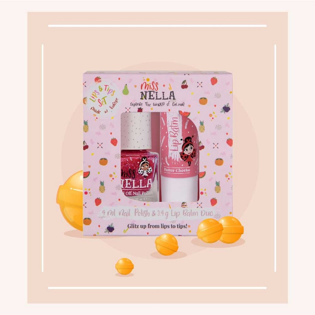 英国【Miss NELLA】儿童水性彩妆糖果罐系列2入组-水果糖 - 唇彩/颊彩 - 其他材质 粉红色