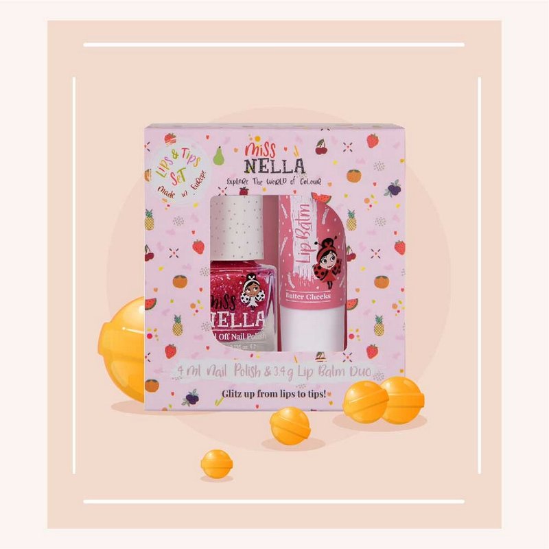 英国【Miss NELLA】儿童水性彩妆糖果罐系列2入组-水果糖 - 唇彩/颊彩 - 其他材质 粉红色