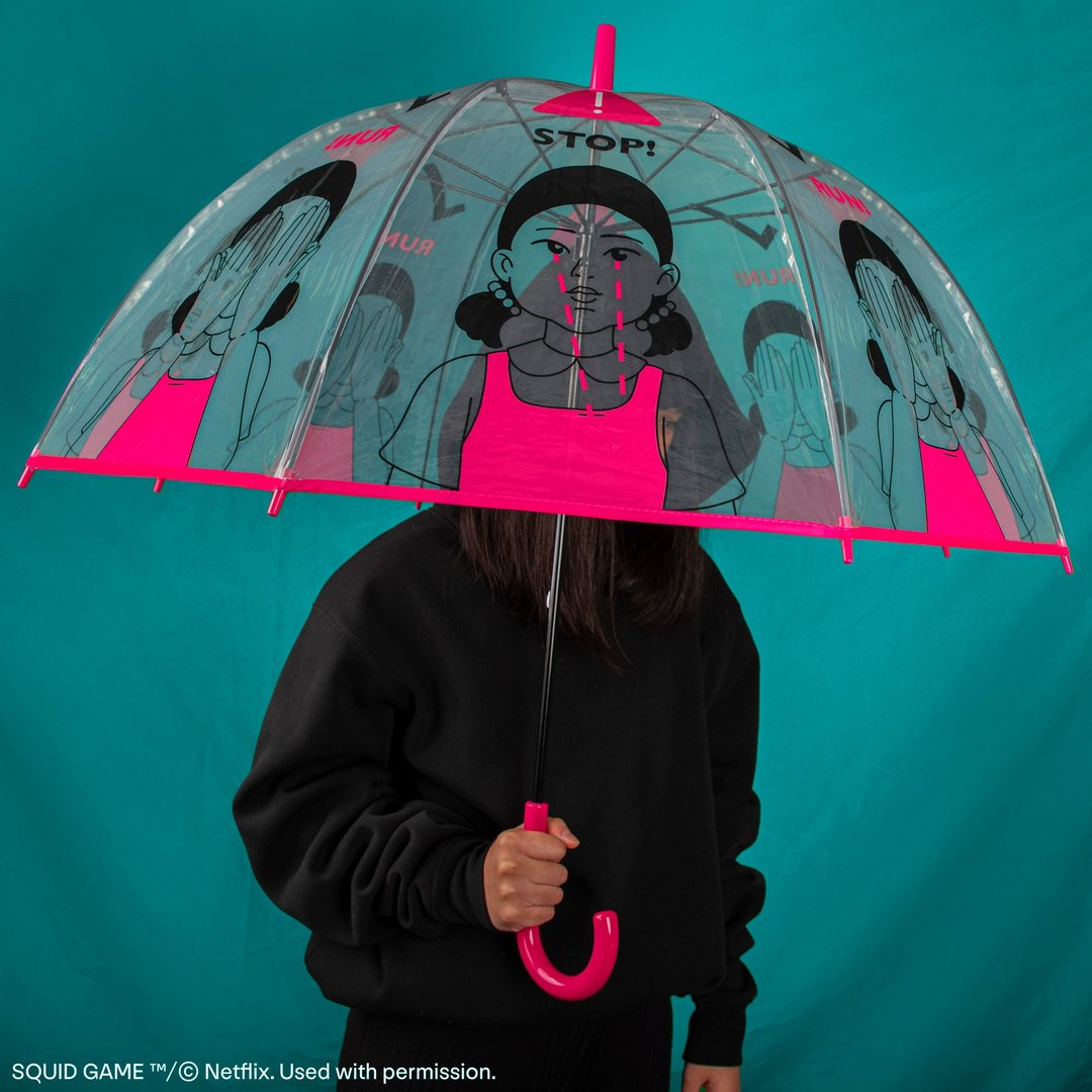 鱿鱼游戏雨伞 - 一二三木头人 - 雨伞/雨衣 - 塑料 多色