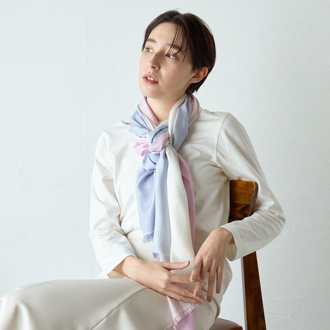 三色细致丝质围巾-薰衣草(数量有限 售完为止) - 丝巾 - 丝．绢 紫色