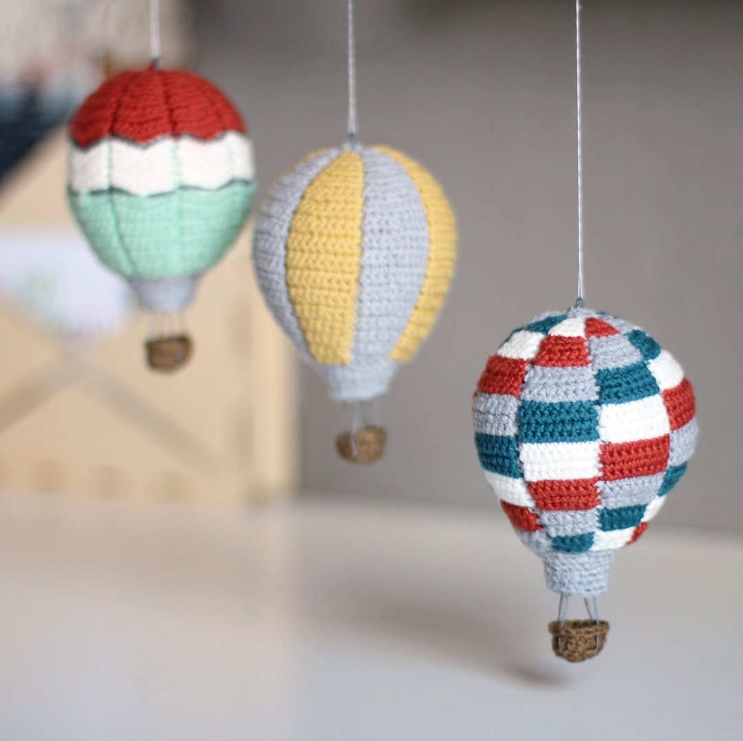 3 in 1 Crochet pattern Hot-air balloon amigurumi, PDF Digital, English, Dutch - 手工艺教程/工具书 - 其他材质 