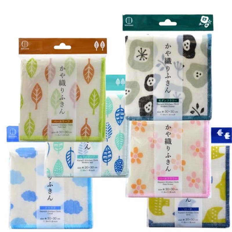 一组 6 条的 kayaori 洗碗巾，其图案灵感源自大自然。 - 其他 - 其他人造纤维 多色