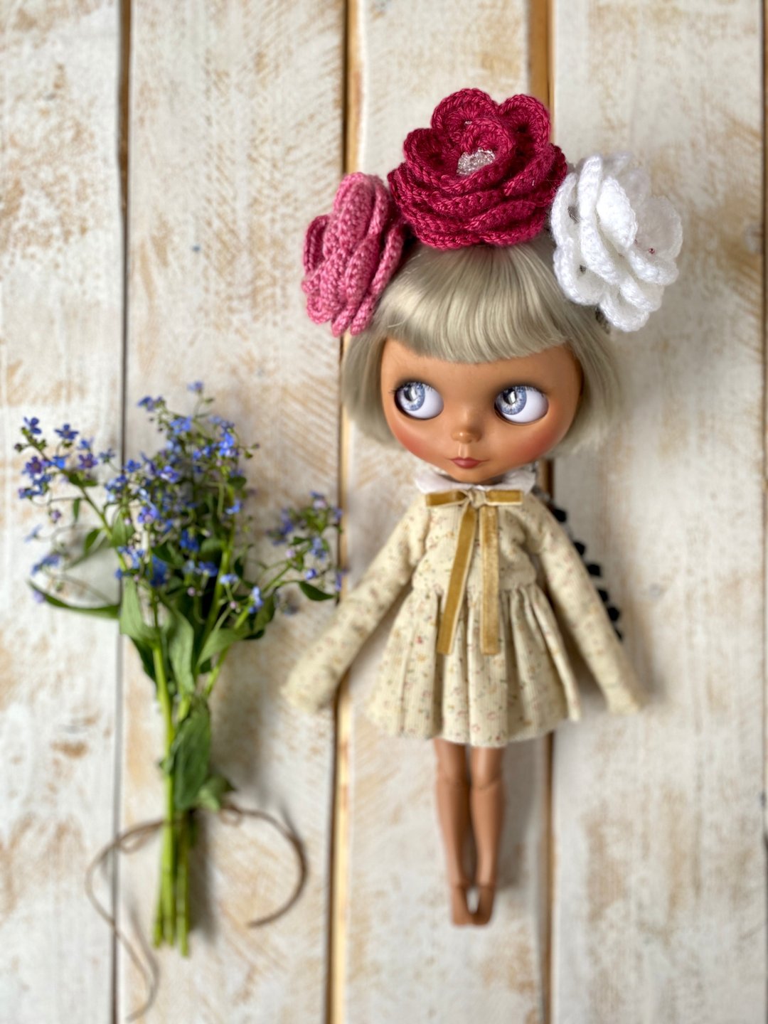 Blythe 娃娃连衣裙、衣服、头带、现成的 Blythe 娃娃套装 - 玩具/玩偶 - 棉．麻 多色