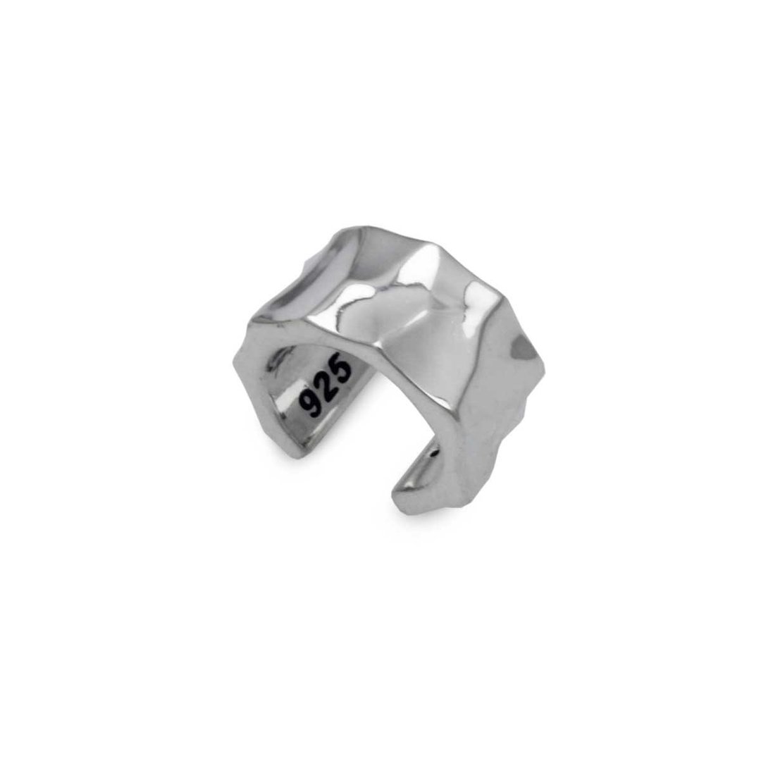 Hammered mens earcuff,sterling silver,biker,made in japan,ec27 - 耳环/耳夹 - 纯银 