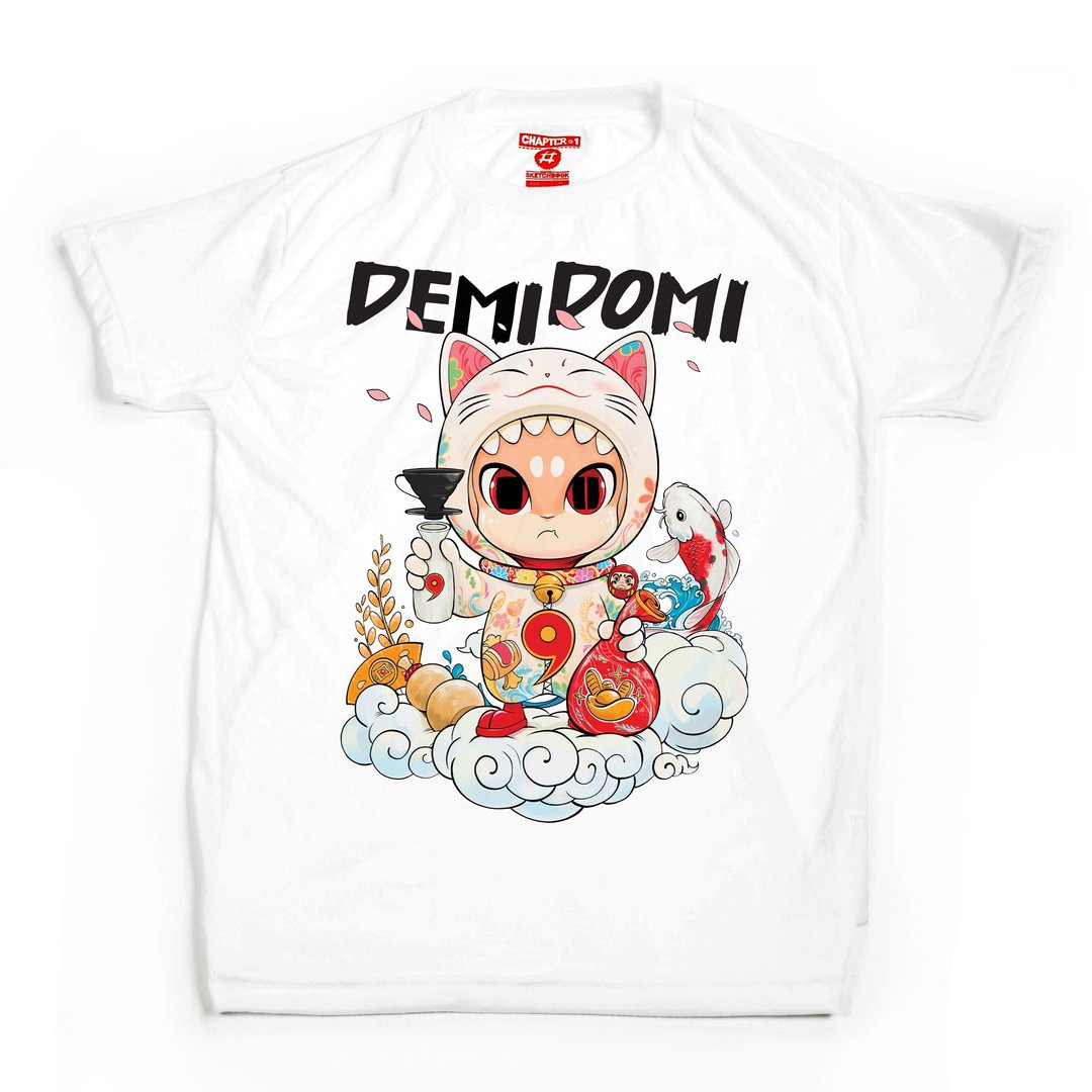 Neko Demidomi unisex men woman cotton mix Chapter One T-shirt - 男装上衣/T 恤 - 棉．麻 白色