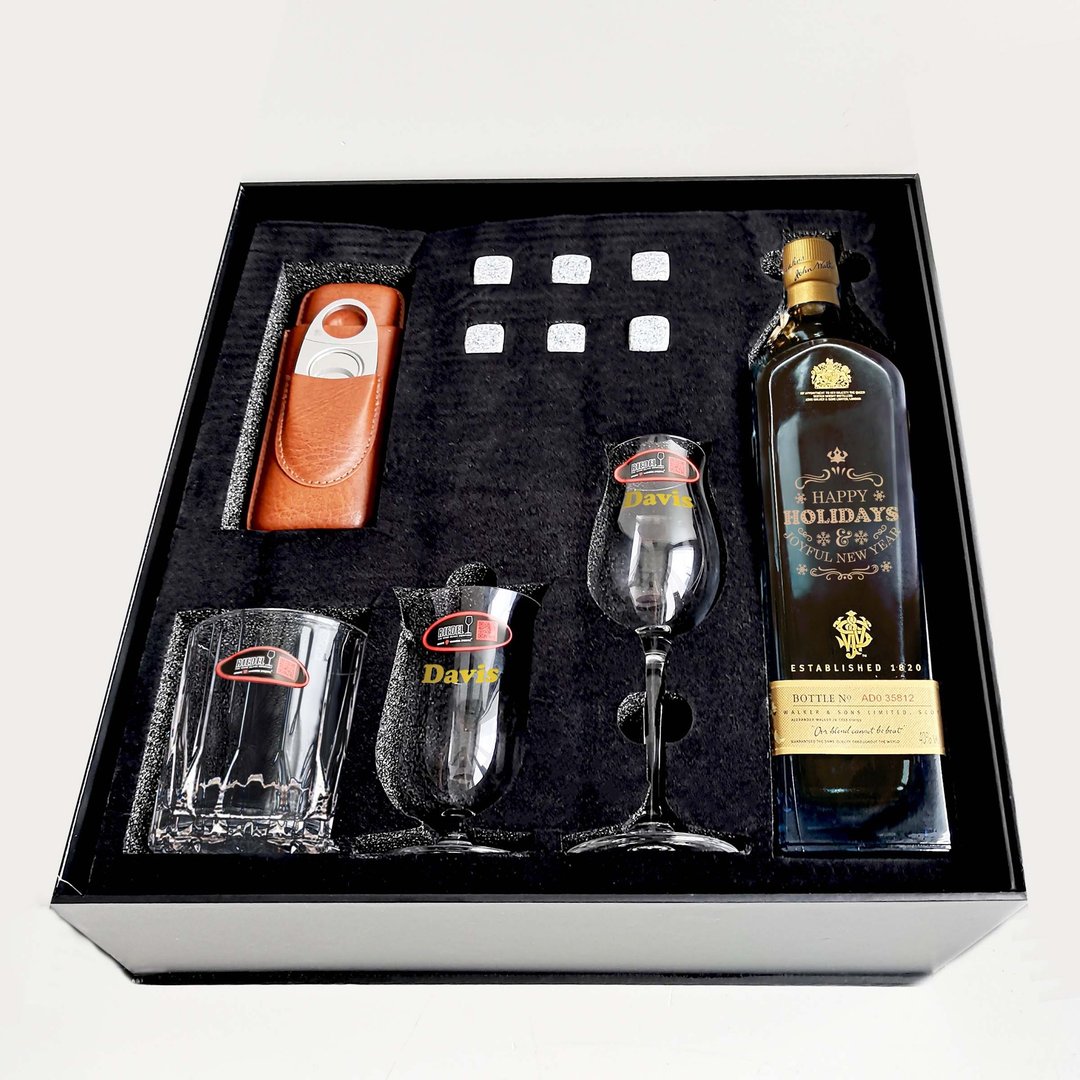订制雕刻Riedel杯&Johnnie Walker Blue Label威士忌套装 - 酒类 - 玻璃 