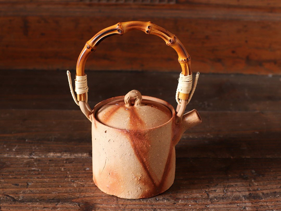 Bizen ware teapot / Hidasuki k1-058 - 茶具/茶杯 - 陶 橘色