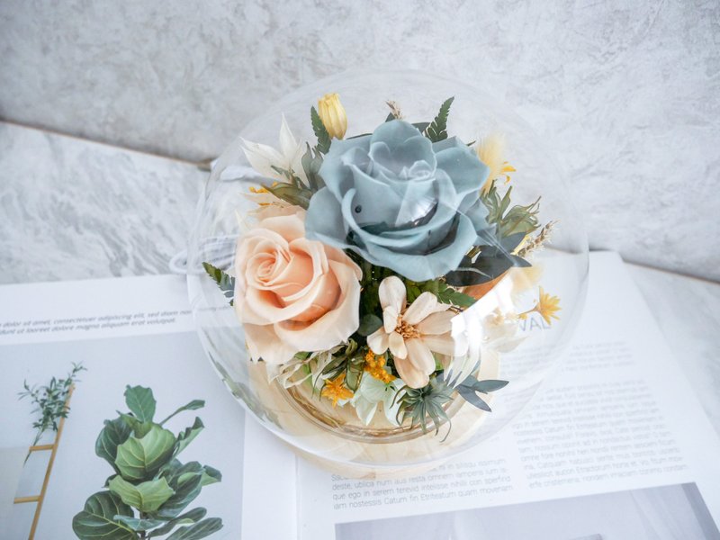 不凋花玻璃罩夜灯【茉莉公主】永生花/新婚/七夕/情人节礼物/定制 - 灯具/灯饰 - 植物．花 绿色