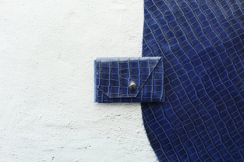 乐肯小卡包 防拨水真皮零钱包 普鲁士蓝 - 零钱包 - 真皮 蓝色