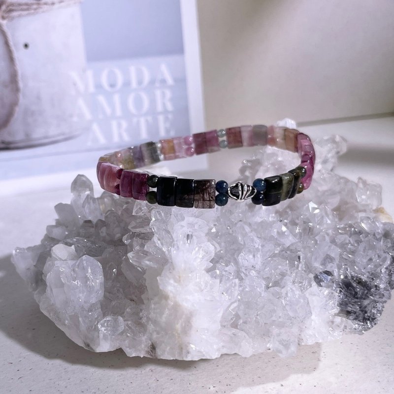 温柔的注解 纯银配件|碧玺|红石榴 |水晶手链 A27-1 - 手链/手环 - 水晶 紫色