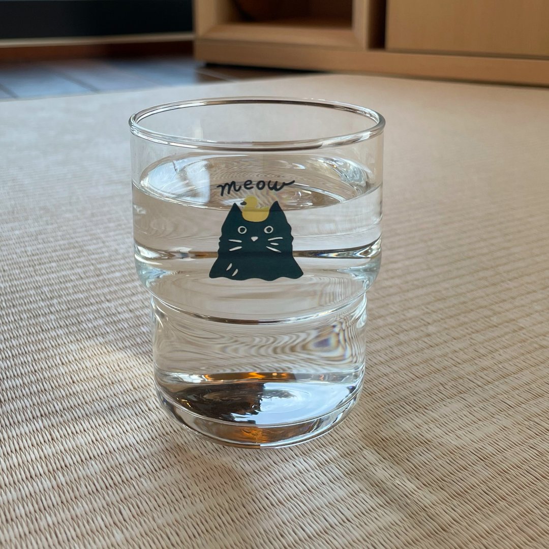 喵呜 | 早餐杯杯 - 玻璃杯 - 玻璃 黑色