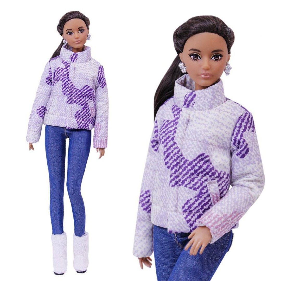 ELENPRIV violet printed jacketBarbie doll 30cm 11 1/2 in Poppy Parker MTM - 玩具/玩偶 - 聚酯纤维 紫色