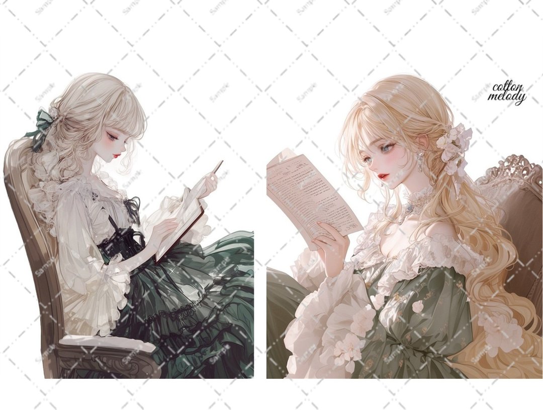 original sticker no.6344 人物贴纸 原创贴纸 人物贴纸 女孩贴纸 原创人物贴纸 - 贴纸 - 纸 