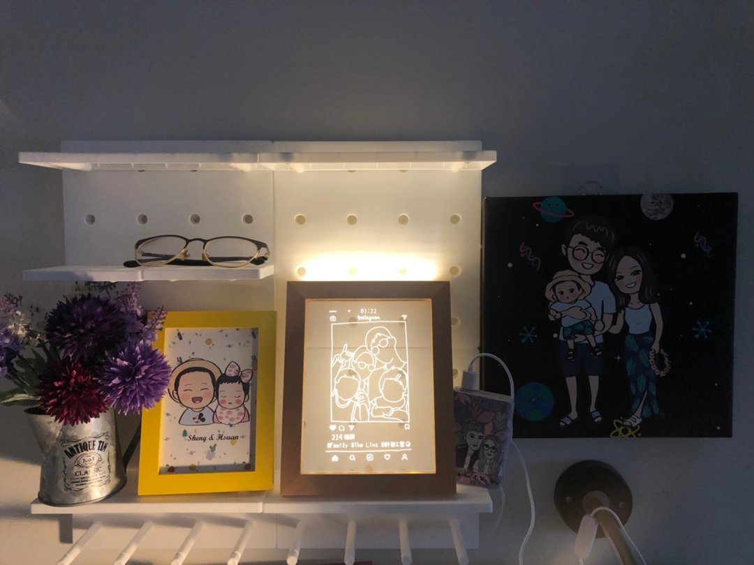 定制化家人纪念夜灯 线条插画桌上型夜灯 照片变灯板 家庭情感 - 灯具/灯饰 - 其他材质 透明