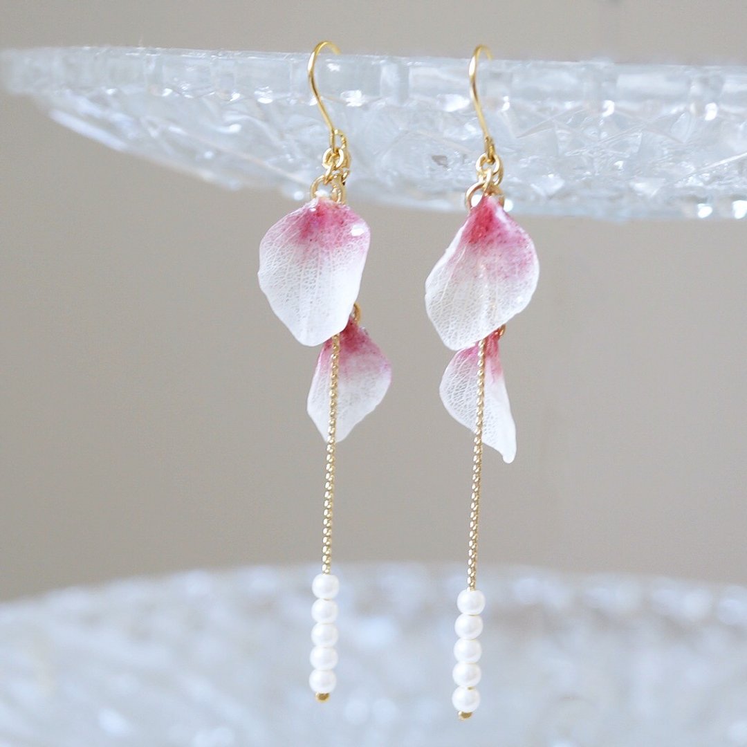 Shaking cherry jewelry earrings or Clip-On - 耳环/耳夹 - 植物．花 粉红色