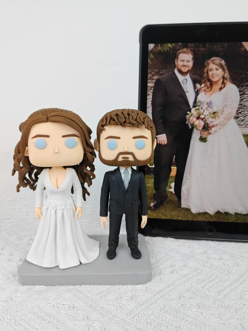纯手工定制美国Funko Pop 自画像公仔情侣父母夫妻结婚周年礼物 - 玩偶/公仔 - 粘土 多色