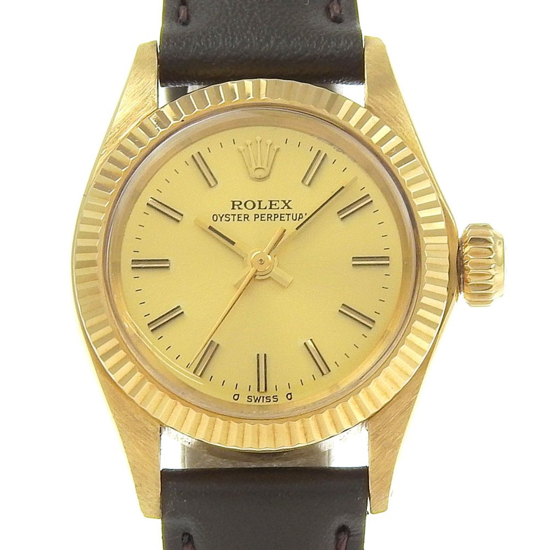 [日本直邮] 劳力士 ROLEX Oyster Perpetual 手表 cal.2030 6719 K18金自动金表盘女士腕表 [二手] - 女表 - 贵金属 金色