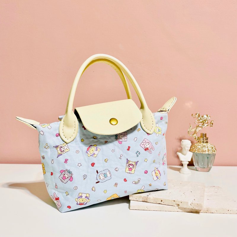 精致手工饺子包 小号/单肩包/斜跨包/手提包 - 侧背包/斜挎包 - 棉．麻 蓝色